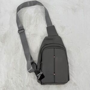 Westend Grey Faux Leather Should Bag Backpack Zipper One Size Strap Multi Pocket